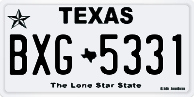 TX license plate BXG5331