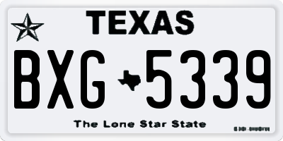 TX license plate BXG5339