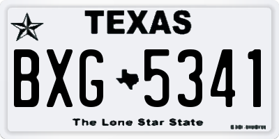 TX license plate BXG5341