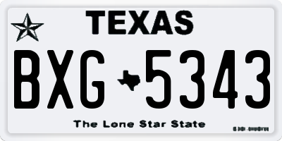 TX license plate BXG5343