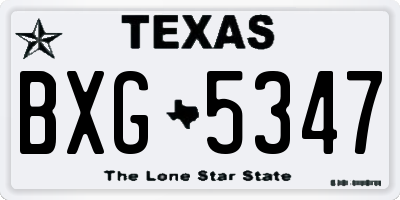TX license plate BXG5347