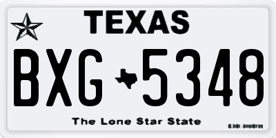 TX license plate BXG5348