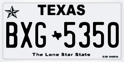 TX license plate BXG5350