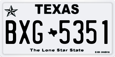 TX license plate BXG5351