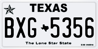 TX license plate BXG5356