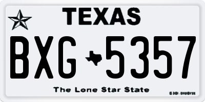 TX license plate BXG5357