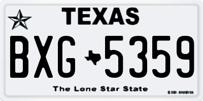 TX license plate BXG5359