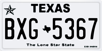 TX license plate BXG5367
