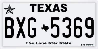 TX license plate BXG5369