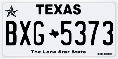 TX license plate BXG5373
