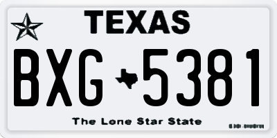TX license plate BXG5381