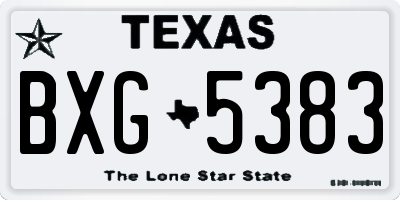 TX license plate BXG5383