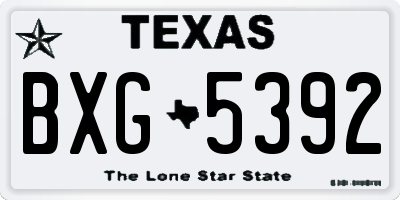 TX license plate BXG5392