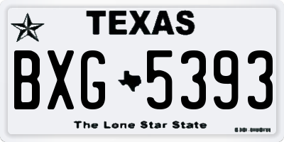 TX license plate BXG5393
