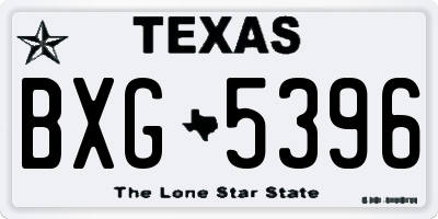 TX license plate BXG5396