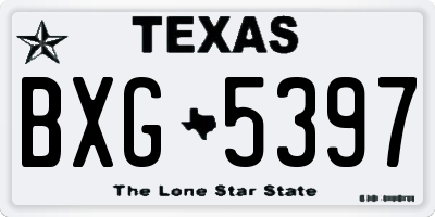 TX license plate BXG5397
