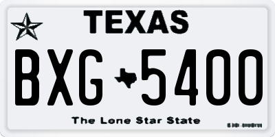 TX license plate BXG5400