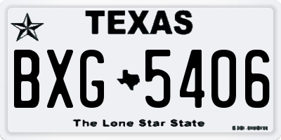 TX license plate BXG5406
