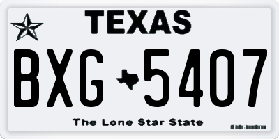 TX license plate BXG5407