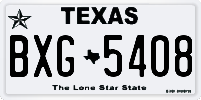 TX license plate BXG5408
