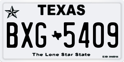 TX license plate BXG5409