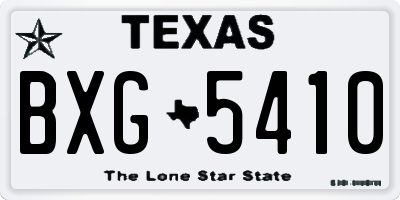 TX license plate BXG5410
