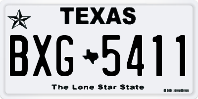 TX license plate BXG5411