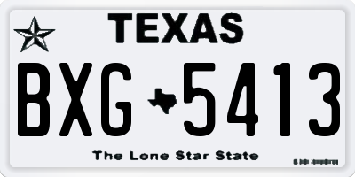 TX license plate BXG5413