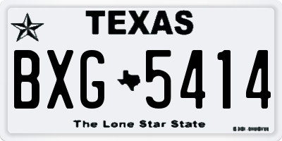TX license plate BXG5414