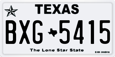TX license plate BXG5415