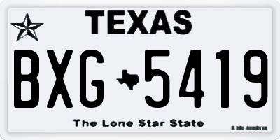 TX license plate BXG5419