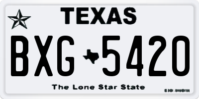 TX license plate BXG5420