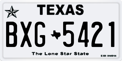 TX license plate BXG5421