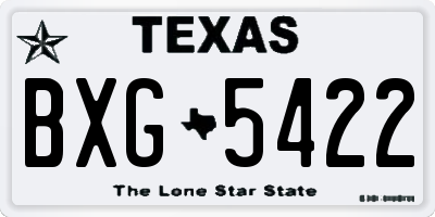 TX license plate BXG5422