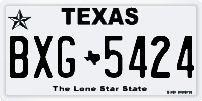 TX license plate BXG5424