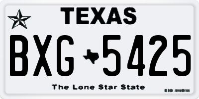 TX license plate BXG5425