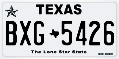 TX license plate BXG5426