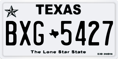 TX license plate BXG5427