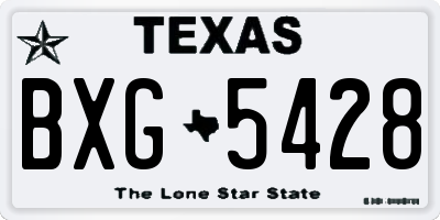 TX license plate BXG5428