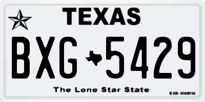 TX license plate BXG5429