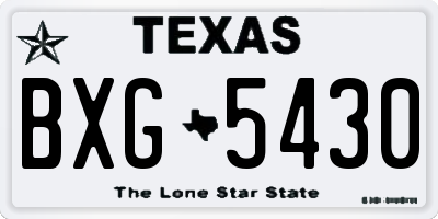 TX license plate BXG5430
