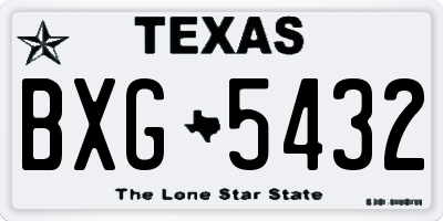 TX license plate BXG5432