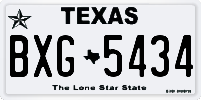 TX license plate BXG5434