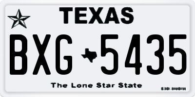 TX license plate BXG5435