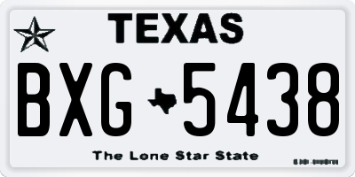 TX license plate BXG5438
