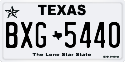TX license plate BXG5440