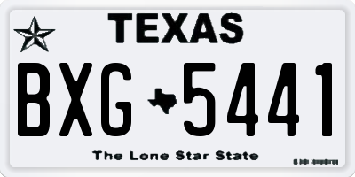 TX license plate BXG5441