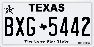 TX license plate BXG5442