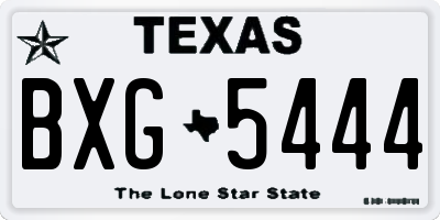 TX license plate BXG5444
