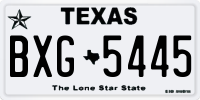TX license plate BXG5445